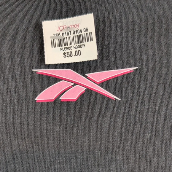 Reebok Black Hoodie with Pink Logo - Picture 2 of 5